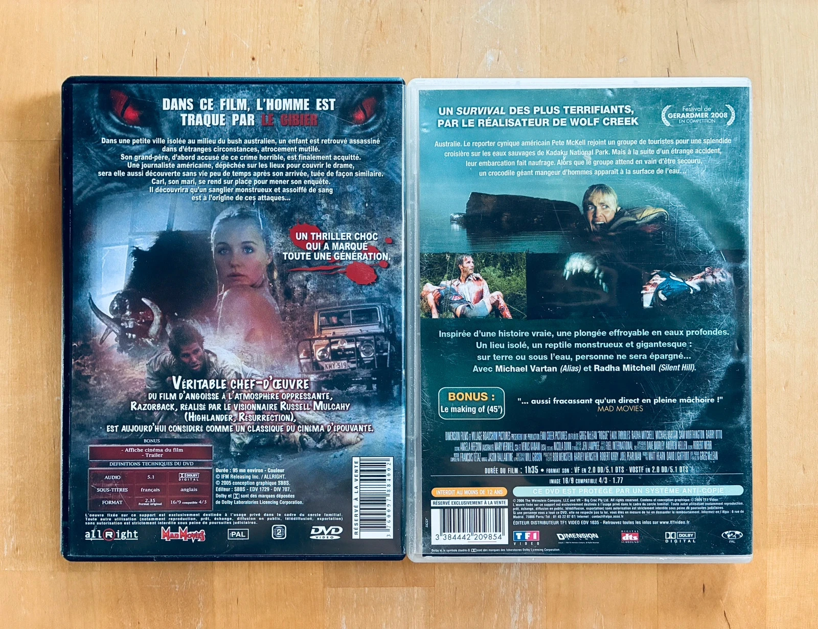 Lote 2 DVD de terror cult australianos: Razorback e Águas Turvas. – photo 2